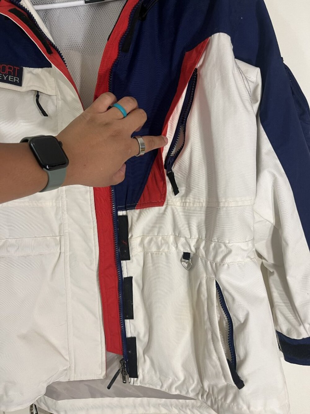 Vintage Obermeyer Sport Ski Jacket - White, Navy & Red - Size 10 - Picture 13 of 14